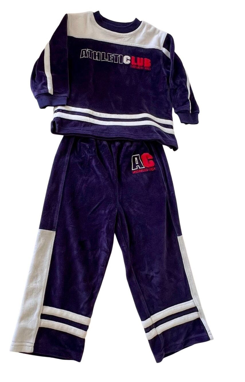 Y2K Vintage Sesame Street Athletic Club Velour Track Suit Set Kids 3T Rare